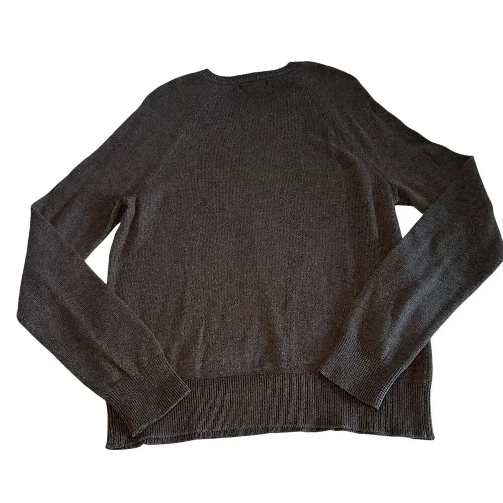 Banana Republic Pullover Knit Sweater Men's Size Medium Heather Gray Normcore